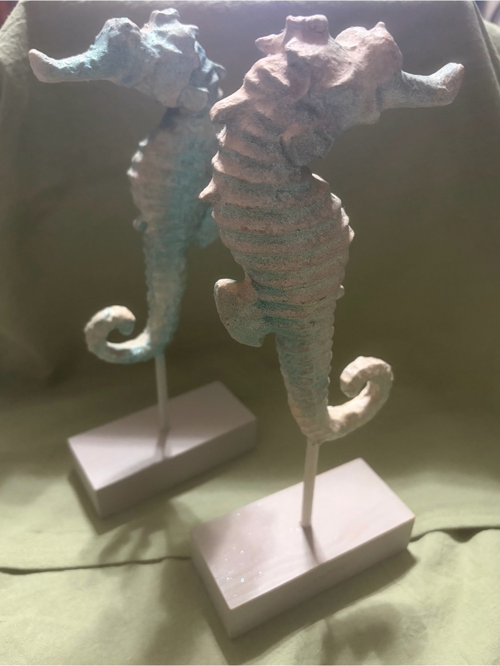Seahorse Decor - Aqua and Cream Coastal Accent - Picture 3 of 3